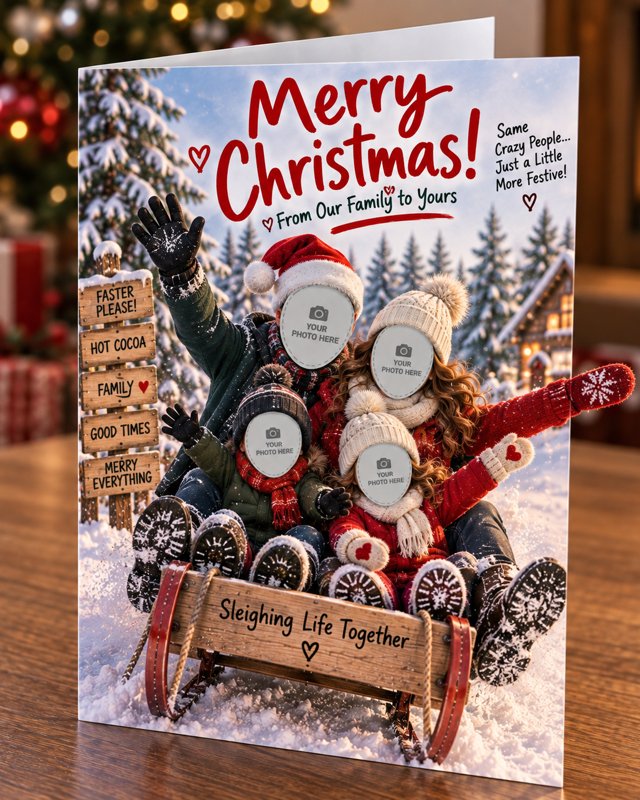Example Christmas card created with Cardello