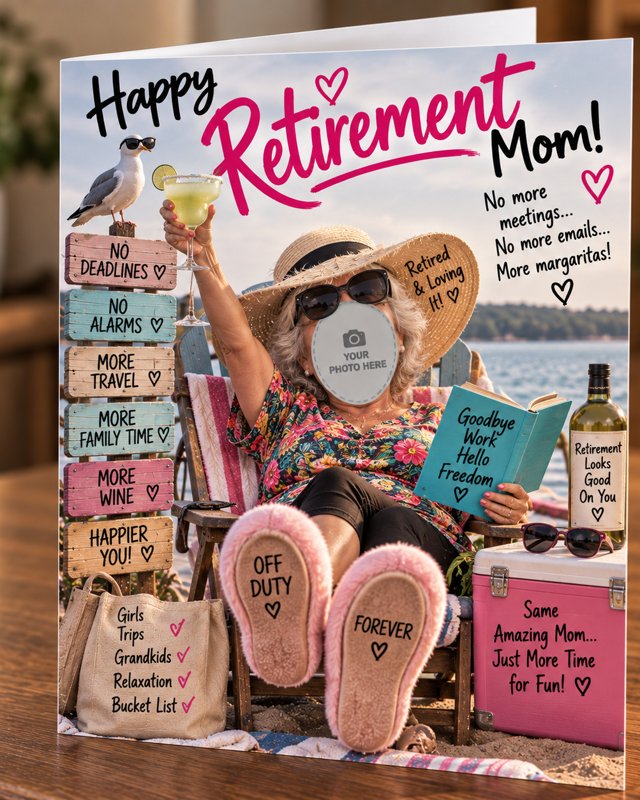 Example retirement card created with Cardello